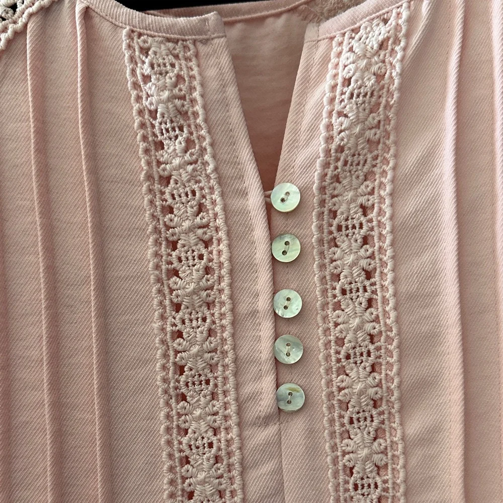 Lane Bryant Sky Blue Lace Accent Blouse - Picture 6 of 12